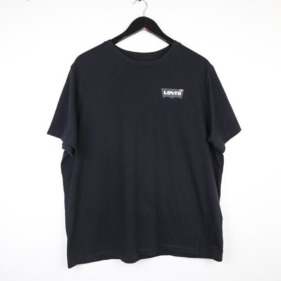 LEVI'S Trademark Classic Relaxed Fit Short Sleeve Black T-Shirt Men's - Picture 1 of 5